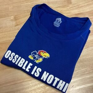 Men's‎ Adidas Kansas Jayhawks Short Sleeved Performance Tee Royal Blue 2XL